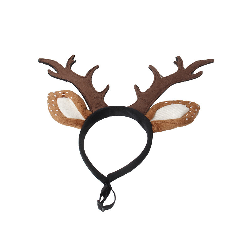 Cute Plush Pet Christmas Antler Headband - Image 3