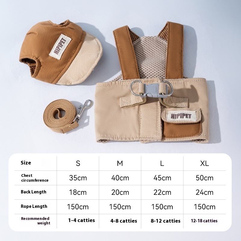 Adjustable Pet Sunshade Hat with Chest Harness and Handheld Leash - Image 4