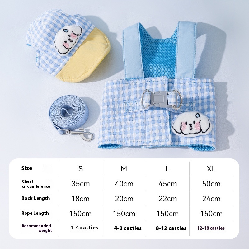 Adjustable Pet Sunshade Hat with Chest Harness and Handheld Leash - Image 7