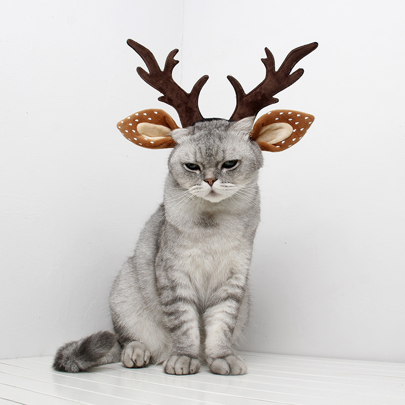 Cute Plush Pet Christmas Antler Headband - Image 6