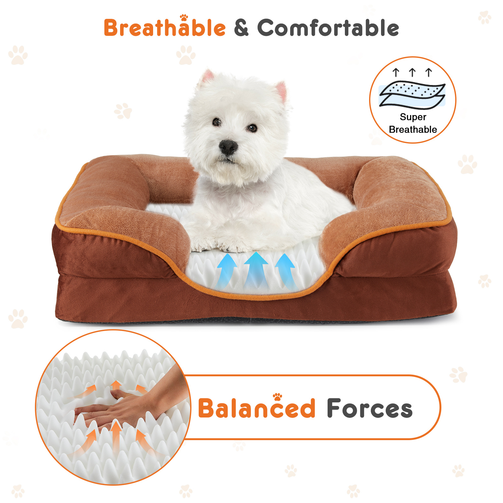 Removable Cover Pet Bed for Dogs & Cats | Memory Foam Pet Bed - Image 4