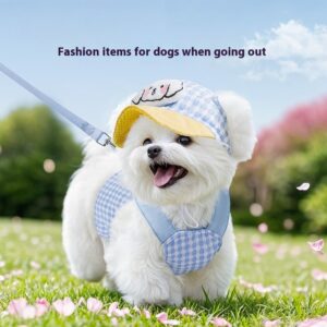 Adjustable Pet Sunshade Hat with Chest Harness and Handheld Leash