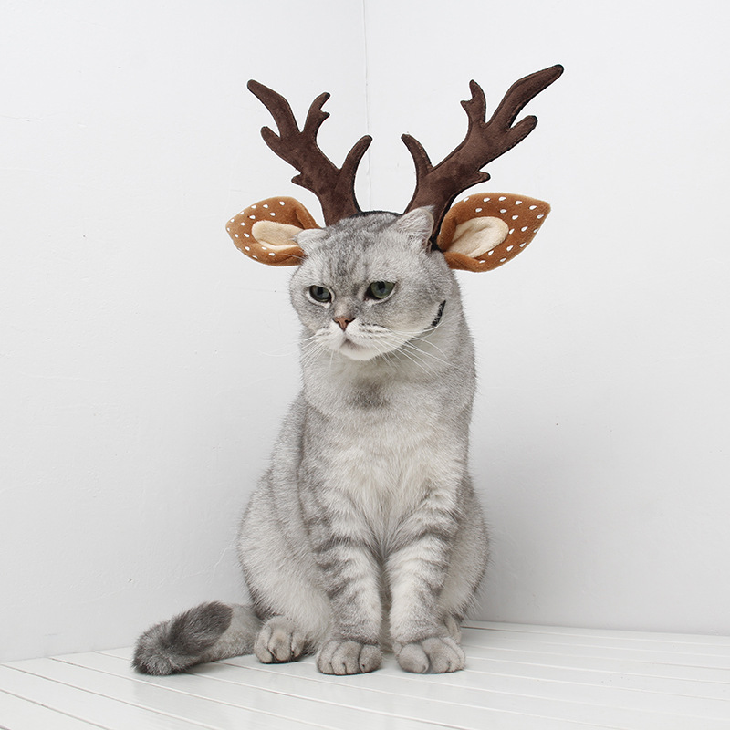 Cute Plush Pet Christmas Antler Headband - Image 5