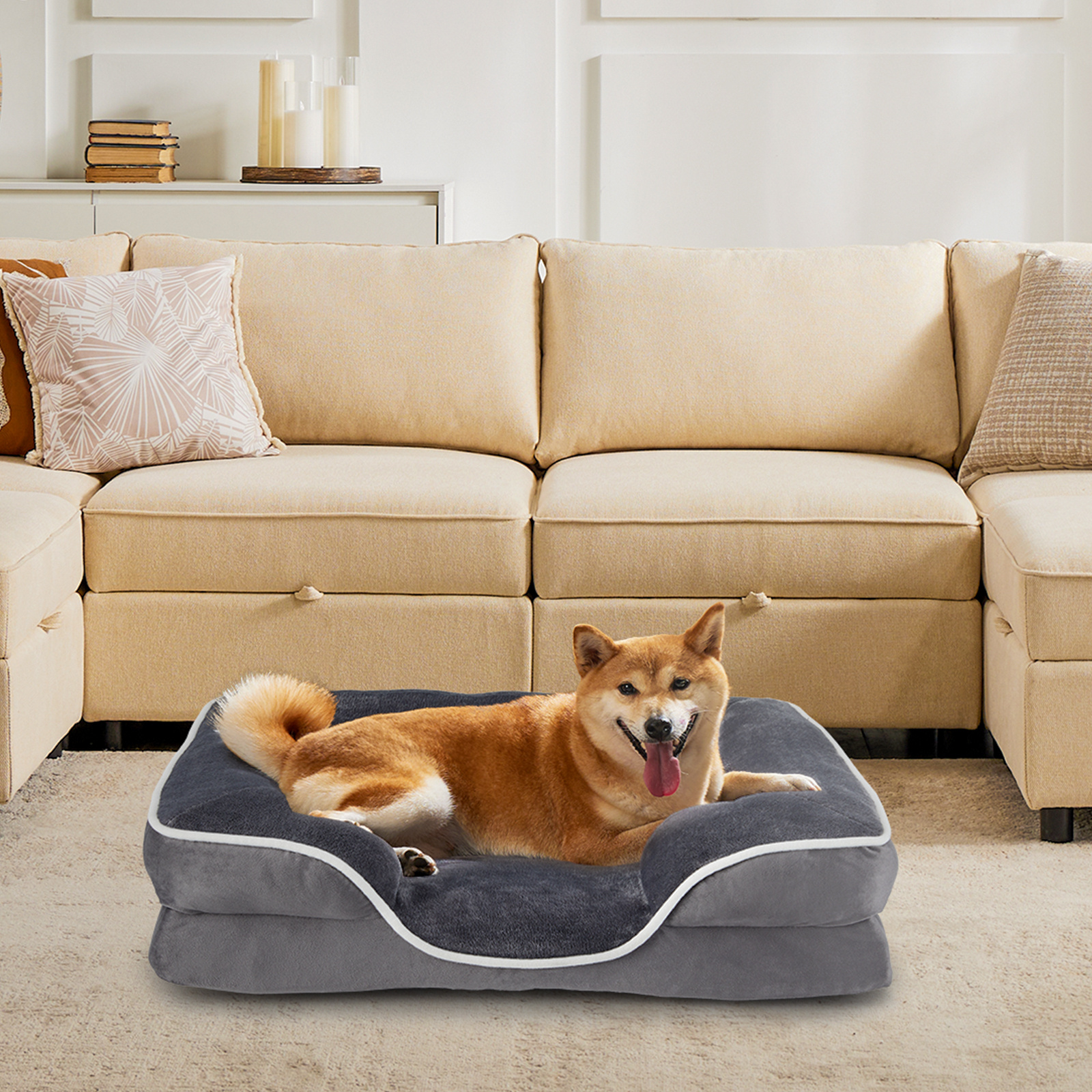 Removable Cover Pet Bed for Dogs & Cats | Memory Foam Pet Bed - Image 10