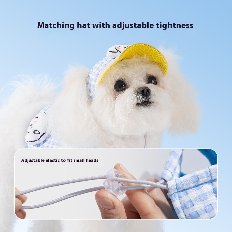 Adjustable Pet Sunshade Hat with Chest Harness and Handheld Leash - Image 6